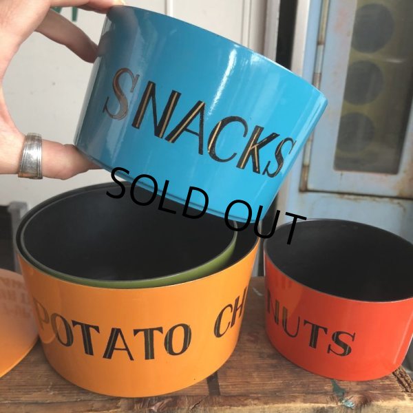 画像4: 60s Nesting Snack Bowls Potato Chips Pretzels Nuts Snacks (B579) (4)