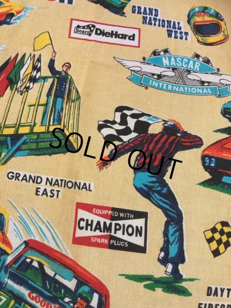 画像4: 70s Vintage SEARS NASCAR Blanket Fabric 268x227cm (B590) (4)