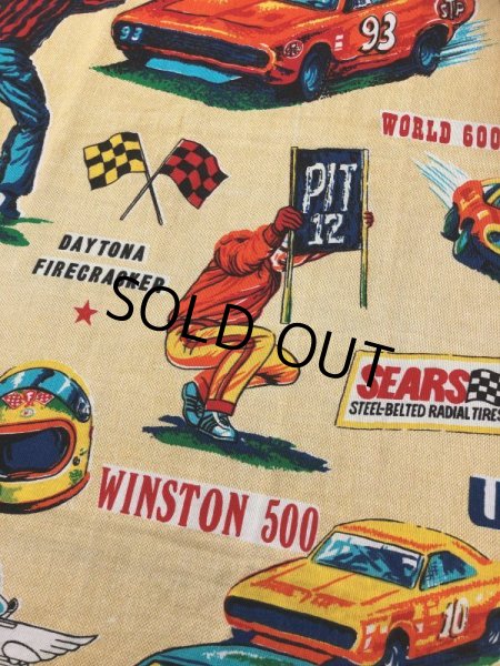画像5: 70s Vintage SEARS NASCAR Blanket Fabric 268x227cm (B590) (5)