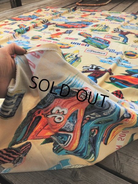 画像3: 70s Vintage SEARS NASCAR Blanket Fabric 268x227cm (B590) (3)