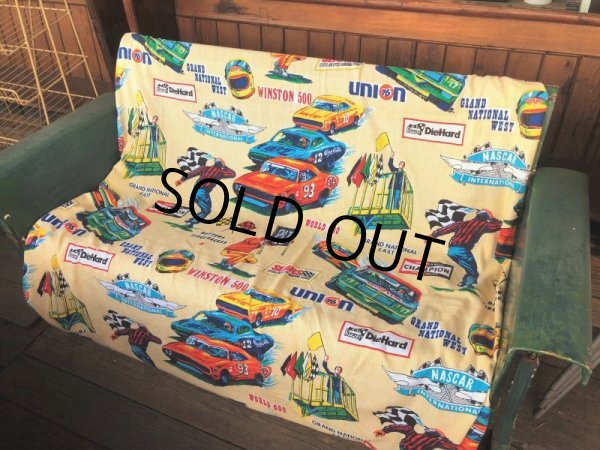 画像9: 70s Vintage SEARS NASCAR Blanket Fabric 268x227cm (B590) (9)