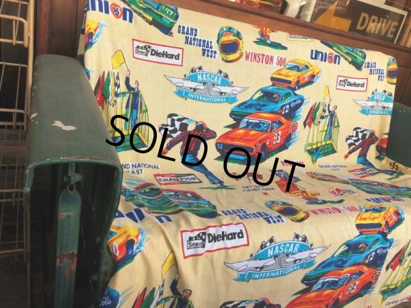 画像8: 70s Vintage SEARS NASCAR Blanket Fabric 268x227cm (B590) (8)