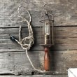 画像11: Vintage Industrial Wood Handle Trouble Hanging Light Lamp (B594) (11)