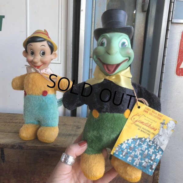 画像13: 50s Vintage GUND Disney Pinocchio & Jiminy Cricket SET (B597) (13)