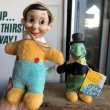 画像1: 50s Vintage GUND Disney Pinocchio & Jiminy Cricket SET (B597) (1)