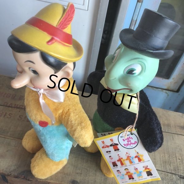 画像6: 50s Vintage GUND Disney Pinocchio & Jiminy Cricket SET (B597) (6)