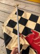 画像18: 50s Vintage Mobil Original Flying Red Hors Speedway Race Checkered Flag (B609) (18)