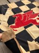 画像2: 50s Vintage Mobil Original Flying Red Hors Speedway Race Checkered Flag (B609) (2)