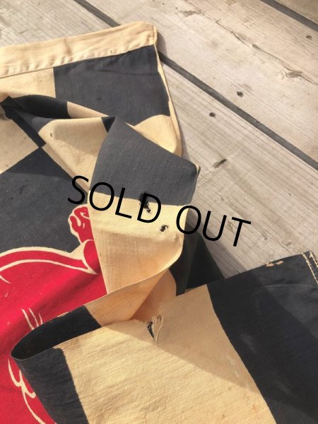 画像17: 50s Vintage Mobil Original Flying Red Hors Speedway Race Checkered Flag (B609) (17)