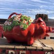 画像2: 70s Vintage Piggy Flowers Coin Bank SUPER BIG SIZE (B613) (2)