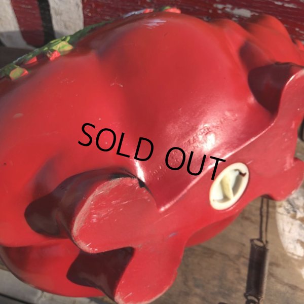 画像12: 70s Vintage Piggy Flowers Coin Bank SUPER BIG SIZE (B613) (12)