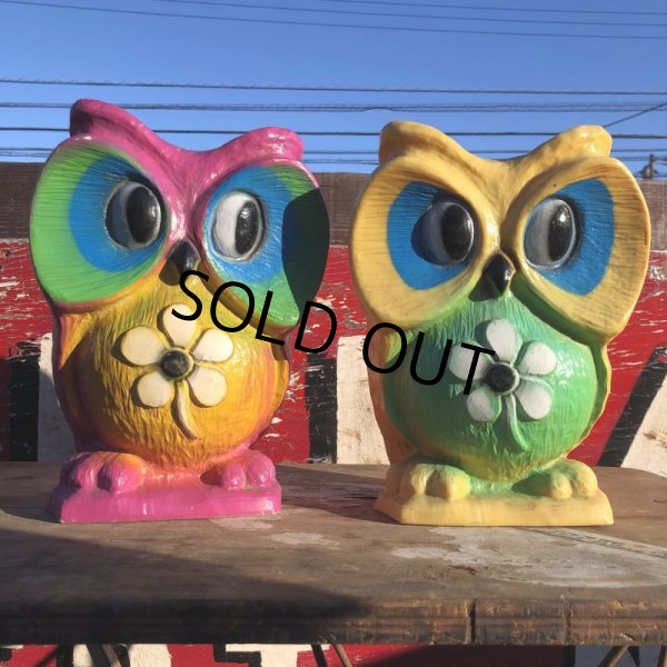 画像8: Vintage Psychedelic Hippie Owl Yellow (B615)  (8)