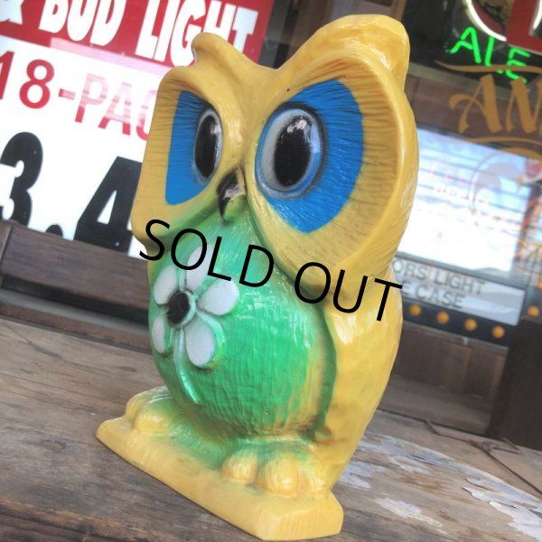画像2: Vintage Psychedelic Hippie Owl Yellow (B615)  (2)