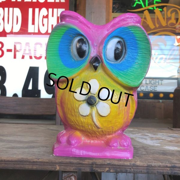 画像1: Vintage Psychedelic Hippie Owl Pink (B616)  (1)
