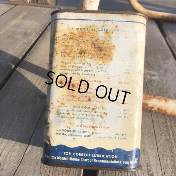 画像2: Vintage Mobiloil Outboard Motor Oil 1 quart Pegasus Can (AL853) (2)