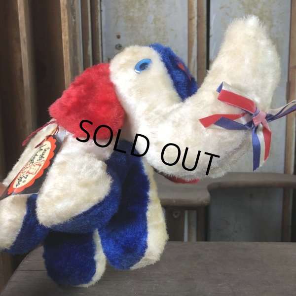 画像2: Vintage Snuggly Midget Zoo Patriotic Stuffed Elephant (B674) (2)