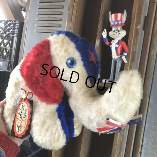 画像12: Vintage Snuggly Midget Zoo Patriotic Stuffed Elephant (B674) (12)