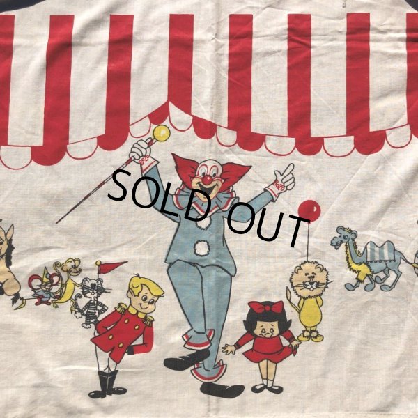 画像6: Vintage Twin Flat Sheet Fabric Bozo the Clown (B684) (6)