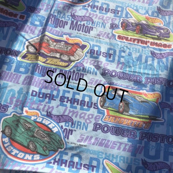 画像6: Vintage Twin Flat Sheet Fabric Hot Wheels (B680) (6)