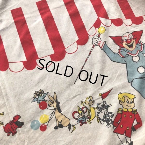 画像5: Vintage Twin Flat Sheet Fabric Bozo the Clown (B684) (5)