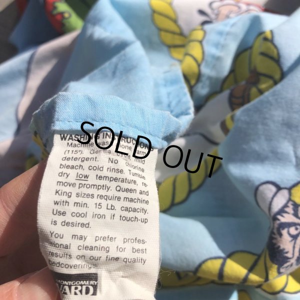 画像2: Vintage Twin Flat Sheet Fabric Popeye (B677) (2)