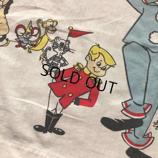 画像7: Vintage Twin Flat Sheet Fabric Bozo the Clown (B684) (7)