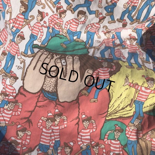 画像3: Vintage Twin Flat Sheet Fabric Where's Wally? (B676) (3)