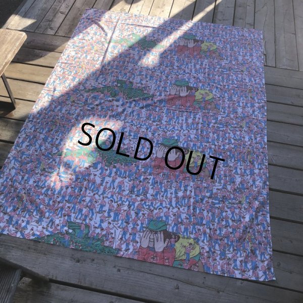 画像7: Vintage Twin Flat Sheet Fabric Where's Wally? (B676) (7)