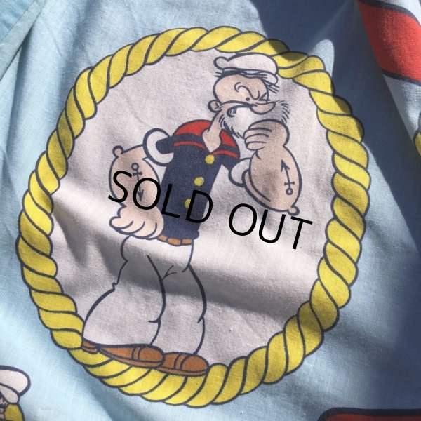 画像5: Vintage Twin Flat Sheet Fabric Popeye (B677) (5)