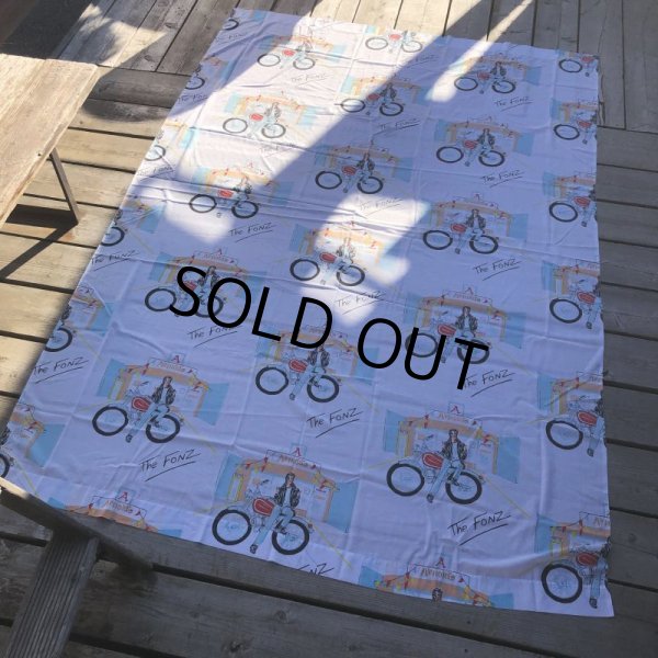 画像5: Vintage Twin Flat Sheet Fabric Happy Days THE FONZ (B679) (5)