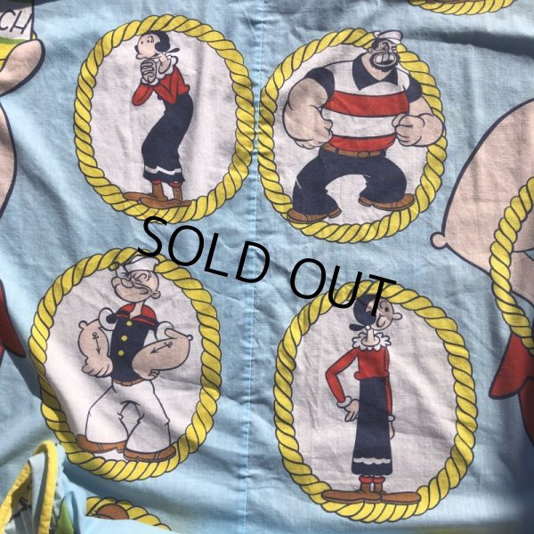 画像4: Vintage Twin Flat Sheet Fabric Popeye (B677) (4)
