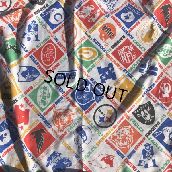 画像4: Vintage Twin Flat Sheet Fabric NFL (B681) (4)