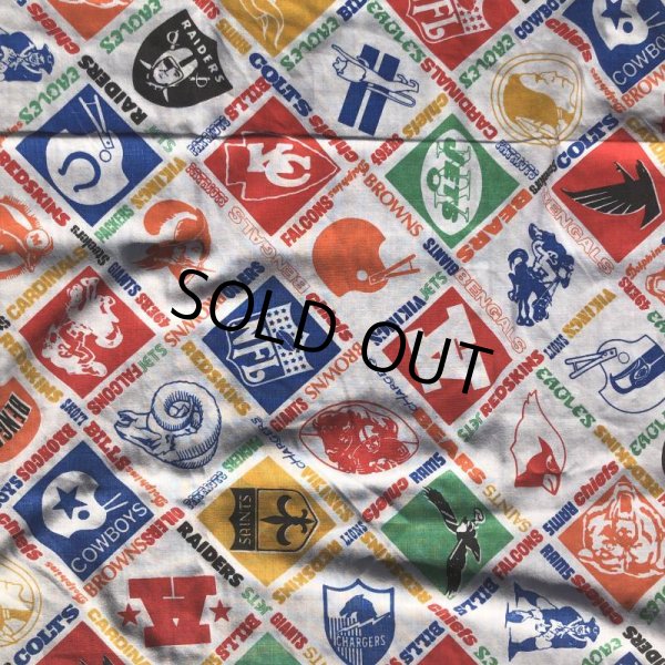 画像3: Vintage Twin Flat Sheet Fabric NFL (B681) (3)