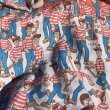 画像5: Vintage Twin Flat Sheet Fabric Where's Wally? (B676) (5)