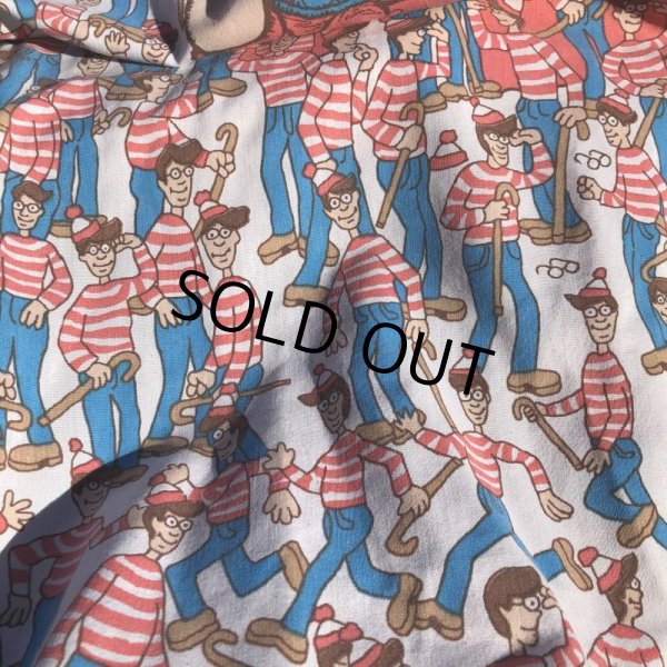 画像5: Vintage Twin Flat Sheet Fabric Where's Wally? (B676) (5)