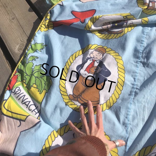 画像3: Vintage Twin Flat Sheet Fabric Popeye (B677) (3)