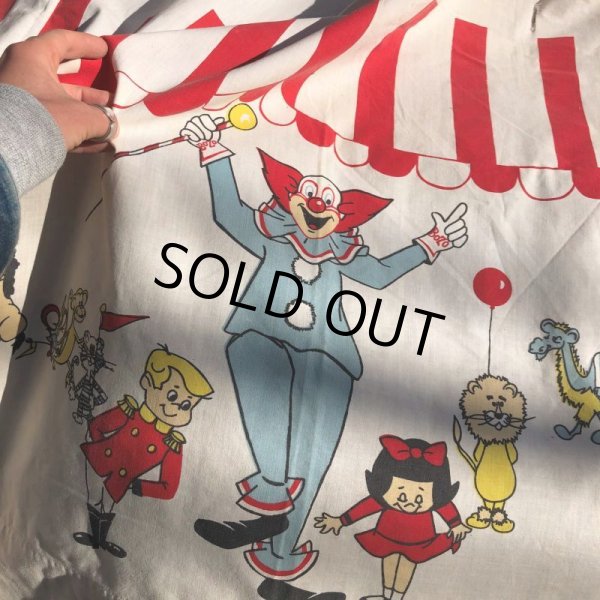 画像2: Vintage Twin Flat Sheet Fabric Bozo the Clown (B684) (2)