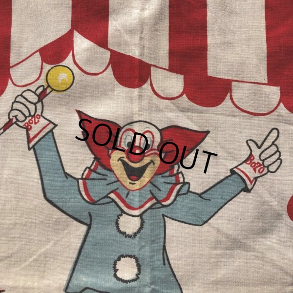 画像8: Vintage Twin Flat Sheet Fabric Bozo the Clown (B684) (8)