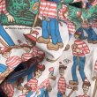 画像4: Vintage Twin Flat Sheet Fabric Where's Wally? (B676) (4)