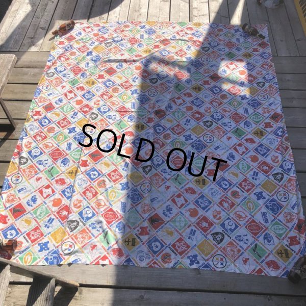 画像7: Vintage Twin Flat Sheet Fabric NFL (B681) (7)