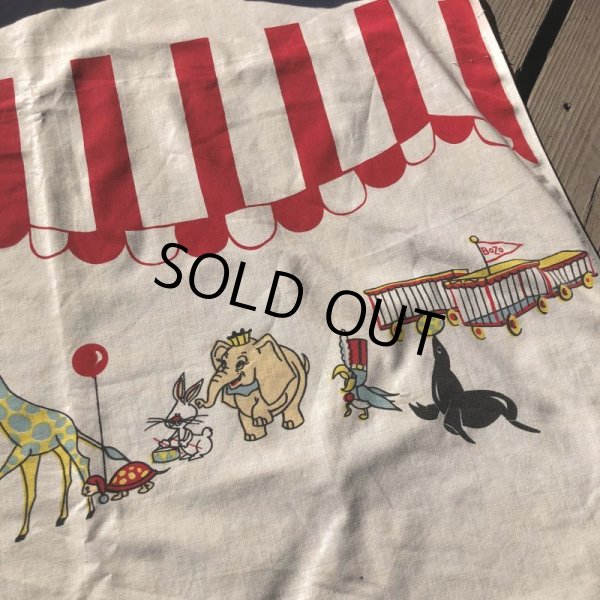 画像11: Vintage Twin Flat Sheet Fabric Bozo the Clown (B684) (11)