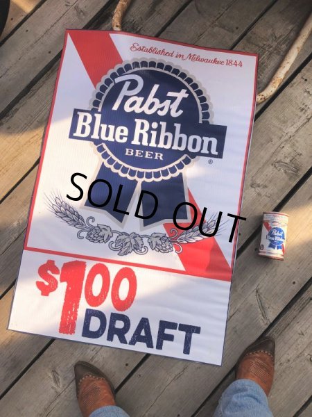 画像4: Vintage Pabst Blue Ribbon Beer Store Display Vinyl Banner Sign (B692) (4)