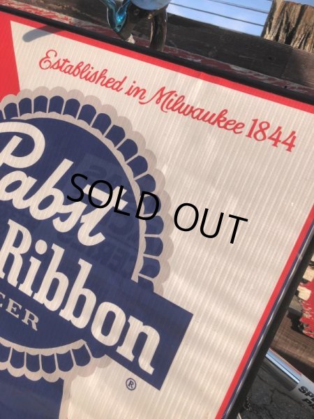 画像2: Vintage Pabst Blue Ribbon Beer Store Display Vinyl Banner Sign (B692) (2)