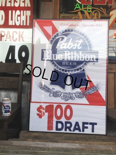 画像11: Vintage Pabst Blue Ribbon Beer Store Display Vinyl Banner Sign (B692) (11)