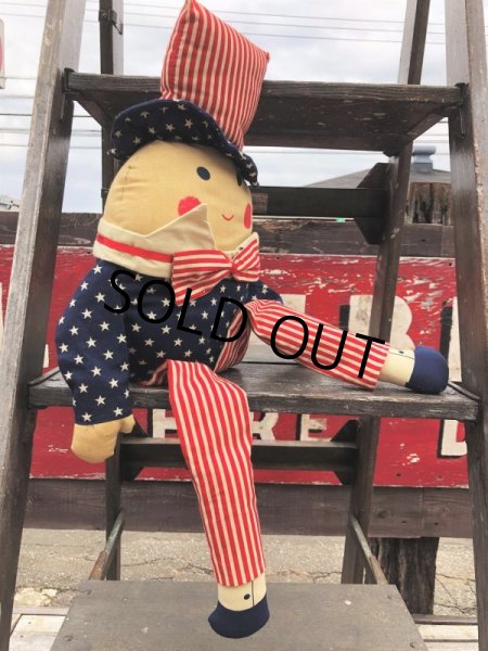 画像3: Vintage Stars and Stripes Uncle Sam 4th of July Humpty Dumpty Pillow Stuffed (B693) (3)