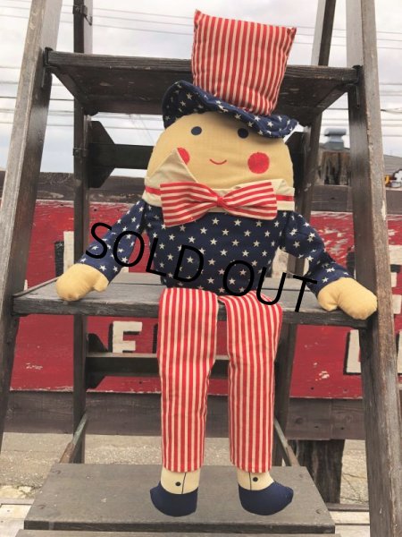 画像2: Vintage Stars and Stripes Uncle Sam 4th of July Humpty Dumpty Pillow Stuffed (B693) (2)