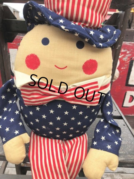 画像6: Vintage Stars and Stripes Uncle Sam 4th of July Humpty Dumpty Pillow Stuffed (B693) (6)