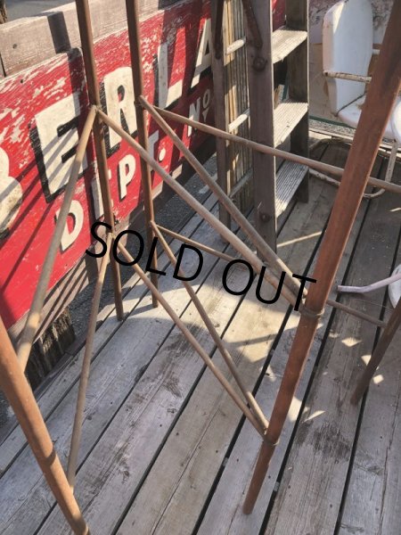 画像9: Vintage U.S.A Wooden Clothes Drying Laundry Rack (B715) (9)