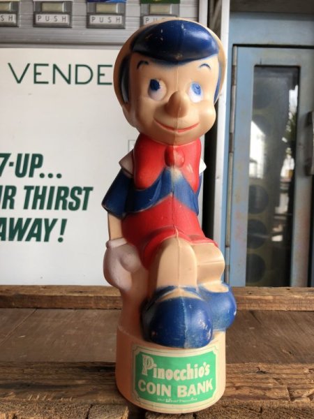 画像2: 70s Vintage Disney Pinocchio Coin Bank (S813) (2)