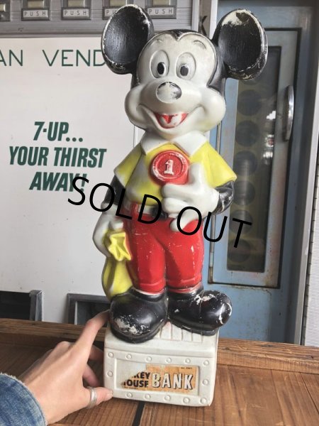 画像13: 60s Vintage Mickey Mouse Blow Mold Plastic Coin Bank 49cm (B746) (13)